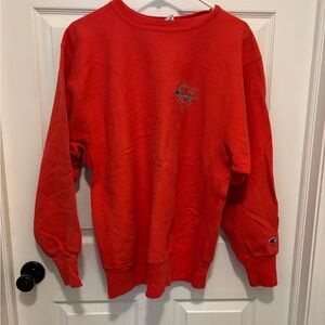 Champion Men's Bright Orange Crewneck Sweater
